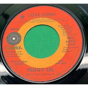 Peggy Lee Love Song 45 Pop Promo Capitol 6576